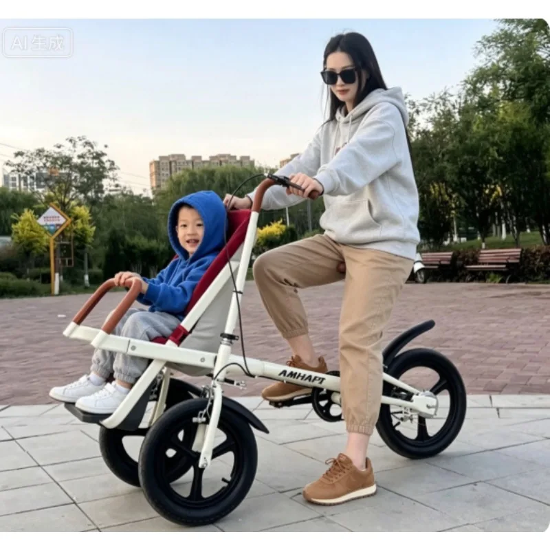 Export Parent-child Tricycle Detachable Structure Customizable Support Foldable Design Seat Sunshade for Taking Kids for Walk