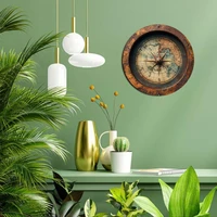 8in 2D Wooden Flat Disc Retro World Map Compass Wooden Deck Wooden Boat Decoration Gift Decoration For Sailing Enthusiast 5