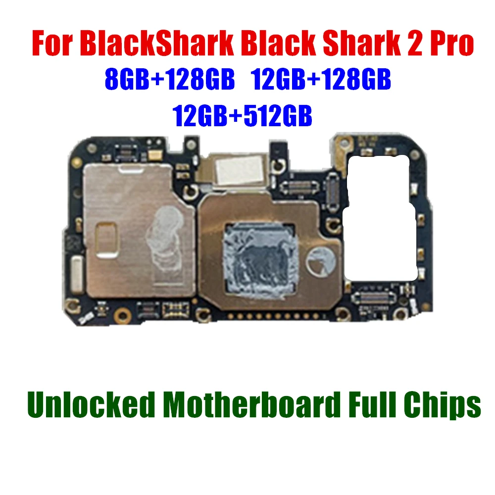 Desbloqueado placa principal móvel mainboard placa com chips circuitos cabo flex para blackshark 2 pro tubarão preto 2 pro