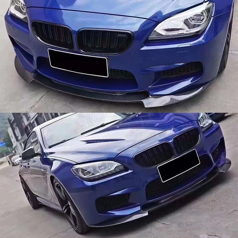 ألياف الكربون المصد الأمامي الناشر الشفاه المفسد لسيارات BMW 6 Series F06 F12 F13 M6 الجبهة الناشر الشفاه المئزر الفاصل طقم الجسم