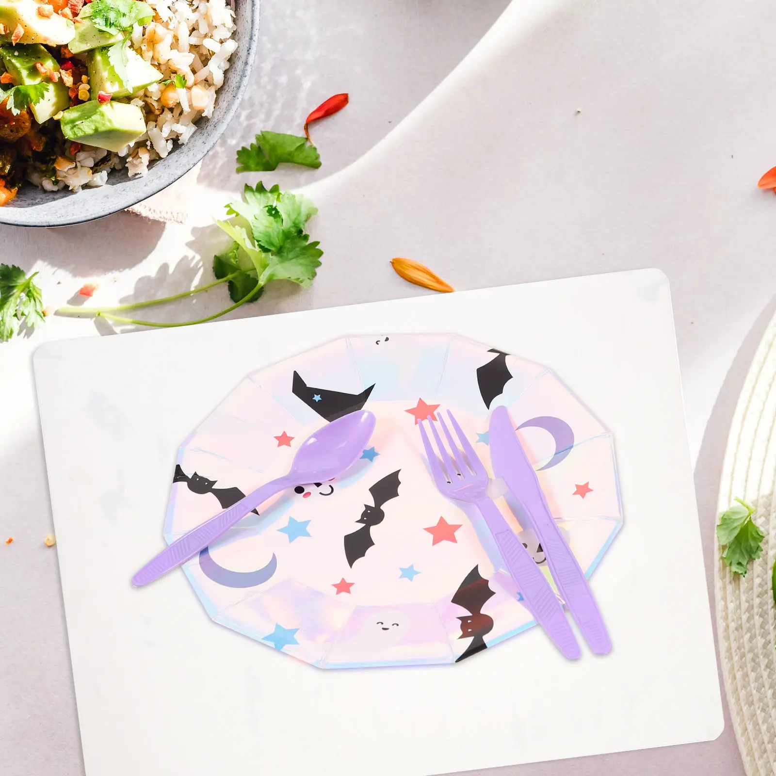

4pcs Silicone Placemat 400x300mm Foldable Non Slip Heat Resistant Reusable Table Mats Dining Kitchen Anti Scald Home