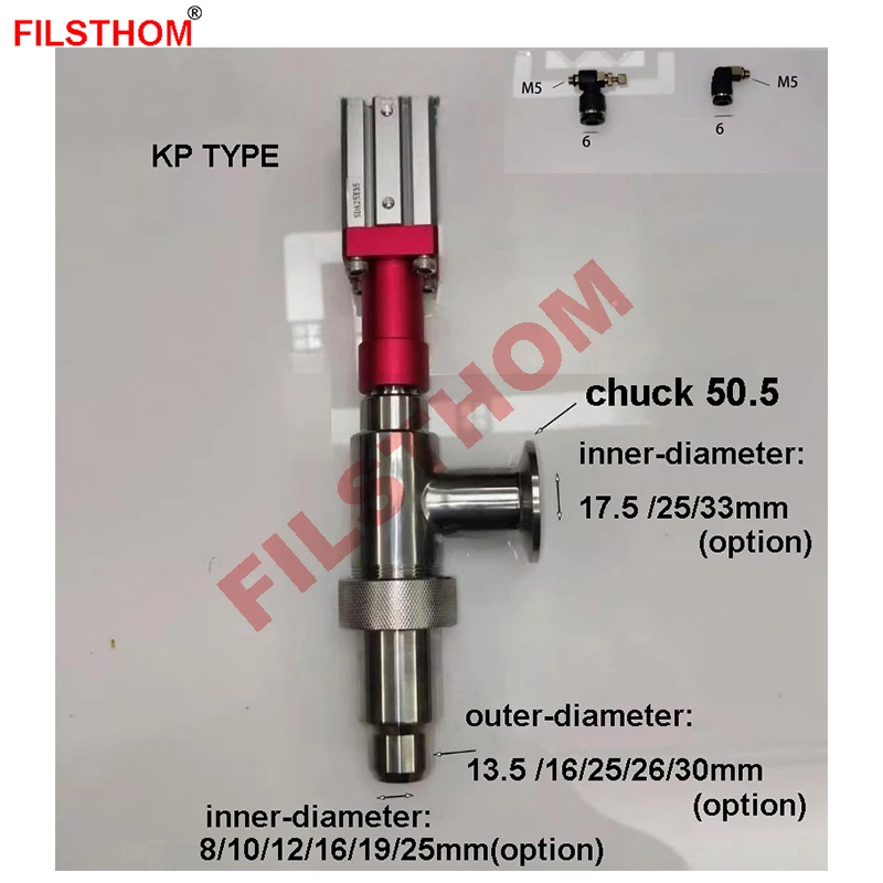 Pneumatic Liquid Paste Filling Head Outlet Discharge Nozzle 304 Stainless Steel Anti-Drip