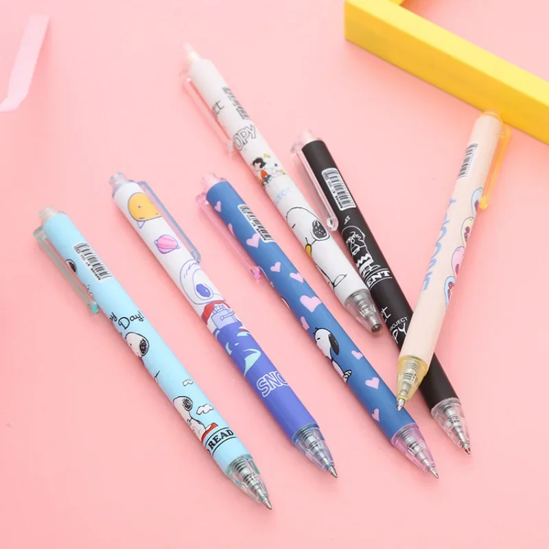 Snoopy Black Gel Pens Press Pen 0.5mm Students School Cartoon Office Writing Drawing Tools cute Anime Examination Stationery