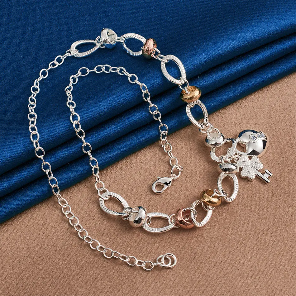 Women's 925 Sterling Silver Exquisite Love Lock Necklace