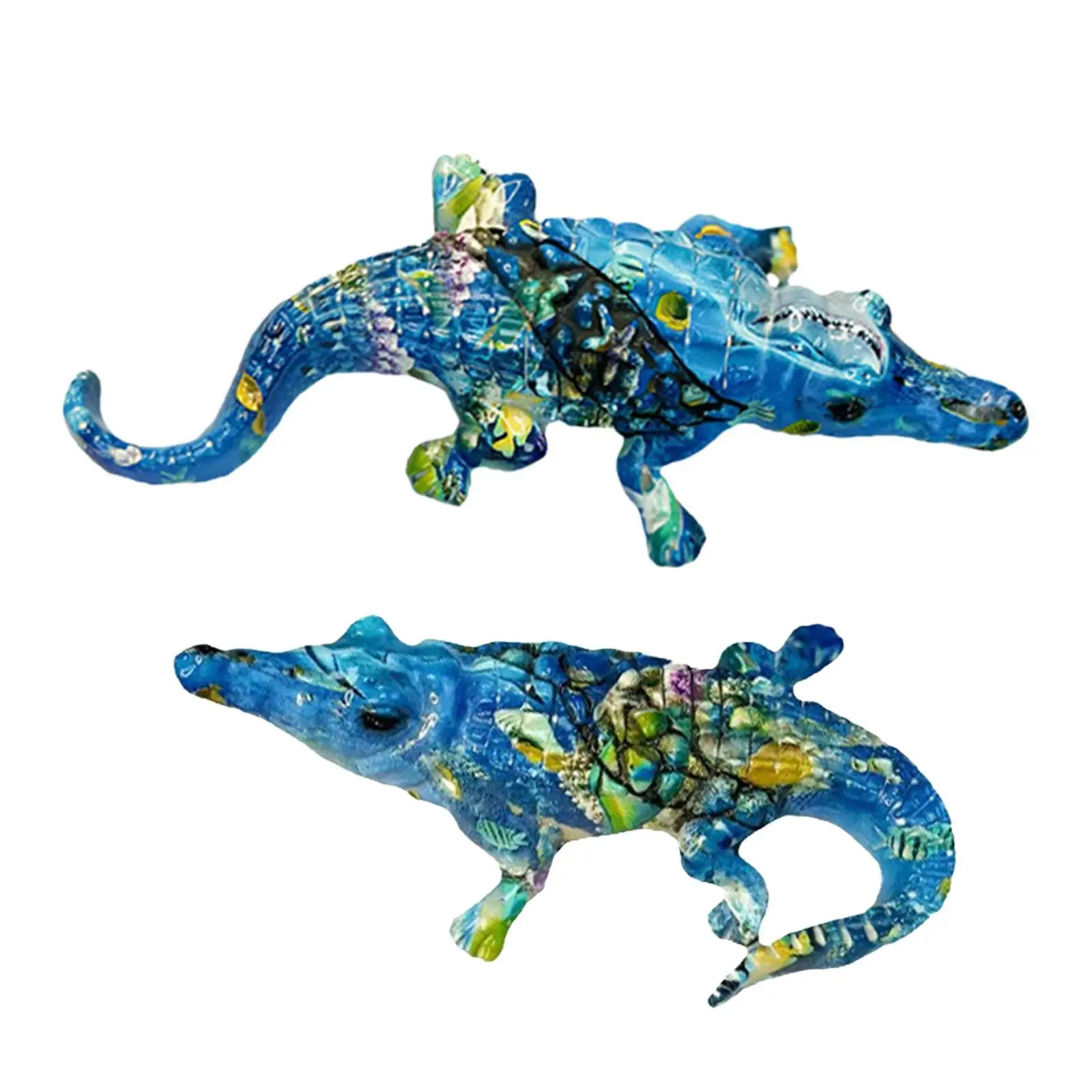 Gator Statue Resin Modern Decorative Gift Crafts Animal Aquarium Decoration