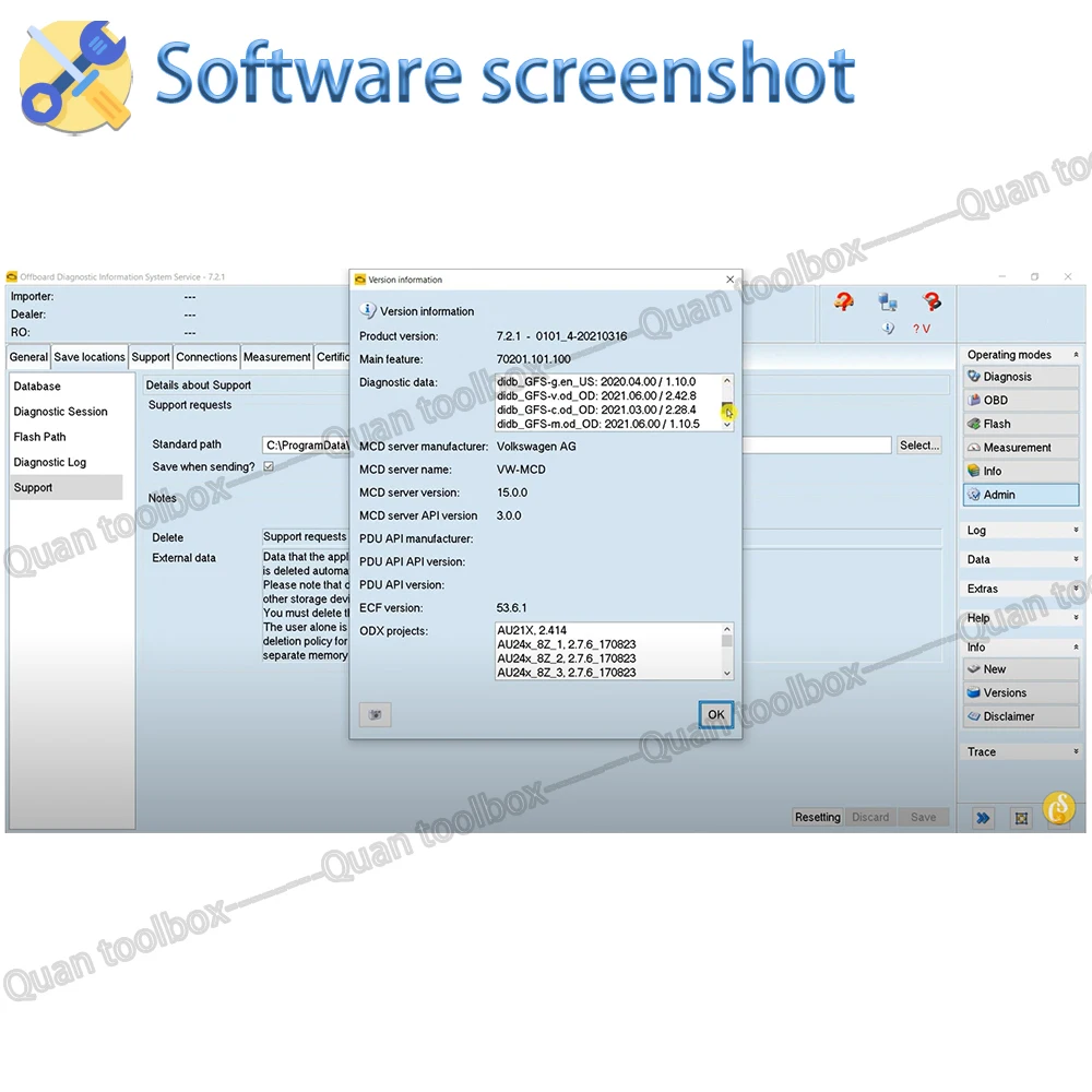 O-DIS V7.2.1 V-A-S 5054A skaner Bluetooth obd2 sprzęt diagnostyczny v-a-s5054 od-is narzędzia do konserwacji naprawa samochodów program