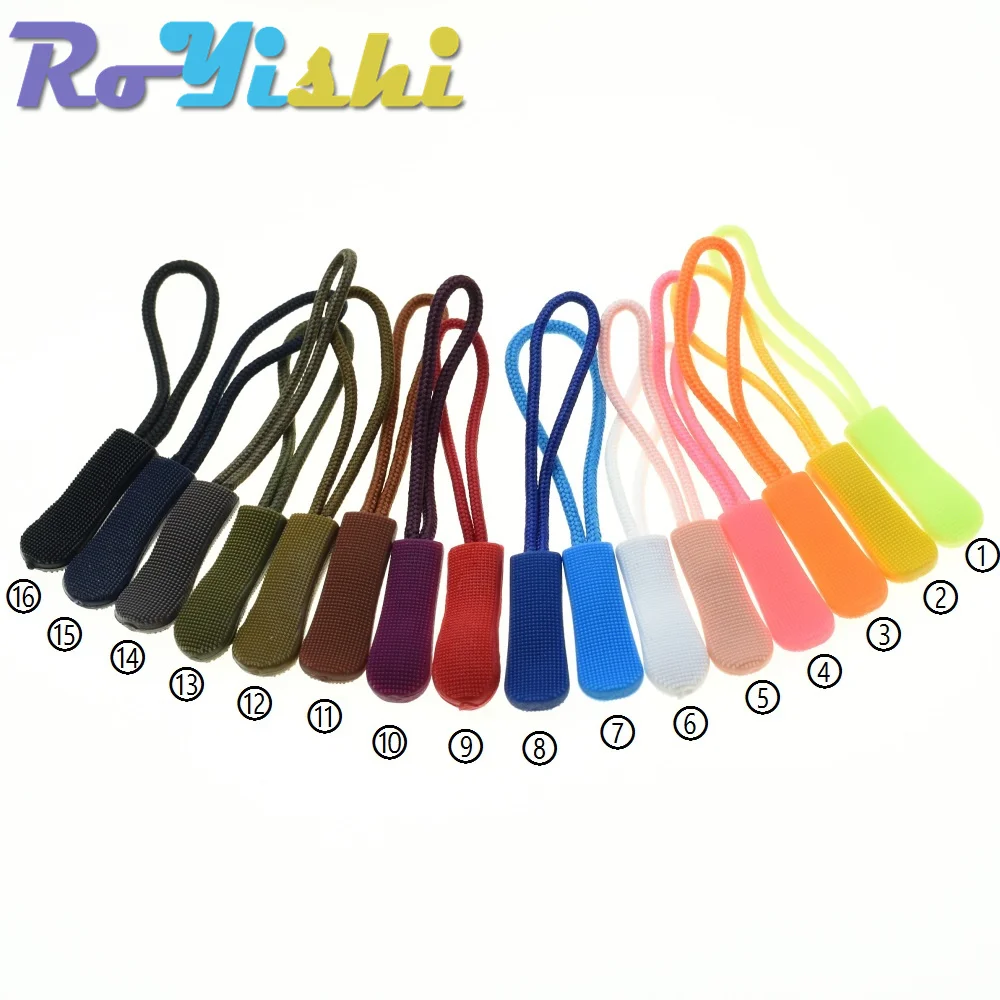 10 Pcs/Pack Mix Color Cord Zipper Pull Puller End Strap For Apparel Travel Bag Accessories