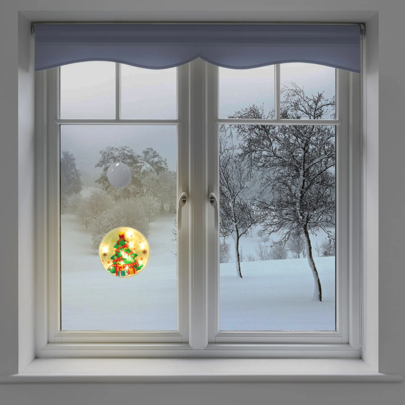 

1pc Xmas Elements Light Christmas Hanging Decor For Window Shop Christmas Hanging Light Showcase Party Pendant Xmas Decor