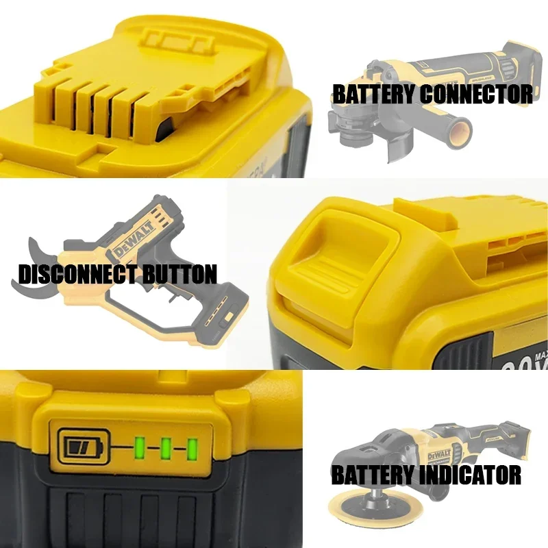 New 100% Original 18000mAh 20V for Dewalt Power Tool Battery DCB206 20V 18.0Ah Battery DCB206 20V Battery DCB205 DCB204-2