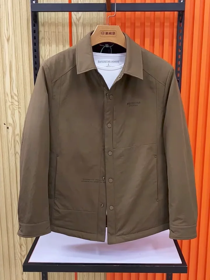 

High Quali Faionable Men's Jaet Collar Coat Autumn Winter New Arrival Comfortable Versatile Sli European Sle