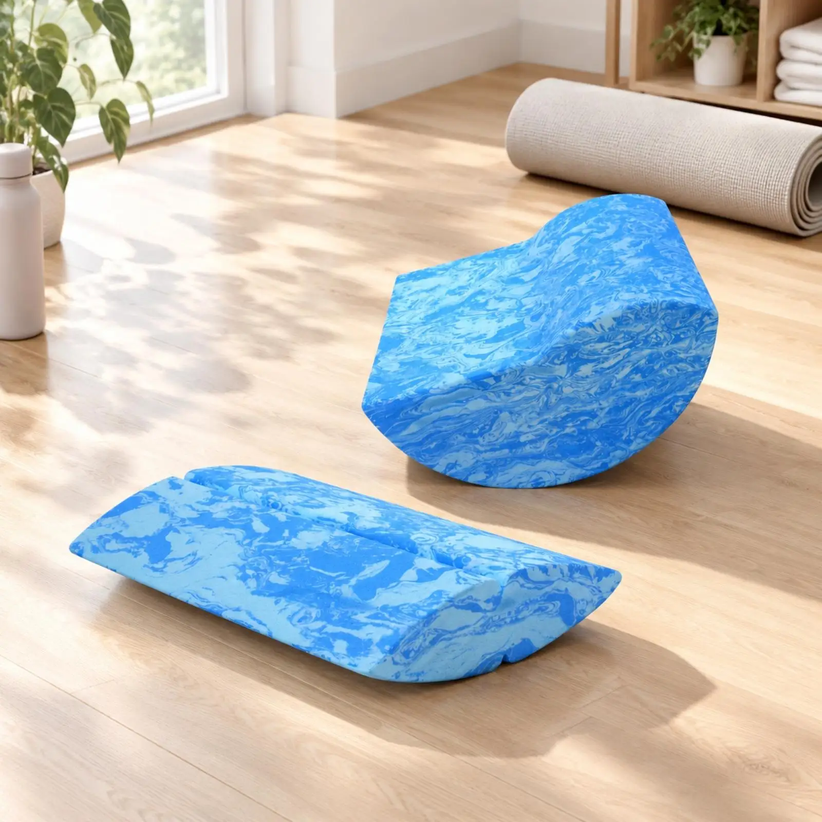 2 Pieces EVA Exercise Balance and Stretching Coach Lightweight EVA Balance Coach with Contoured Profile Stability Board view 3