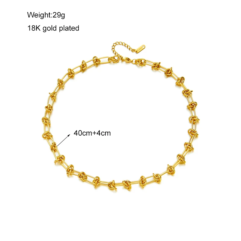 DIEYURO 316L Stainless Steel Vintage Gold Color Necklace For Women High Quality Rust Proof Link Chain Fashion Girls Party Gift