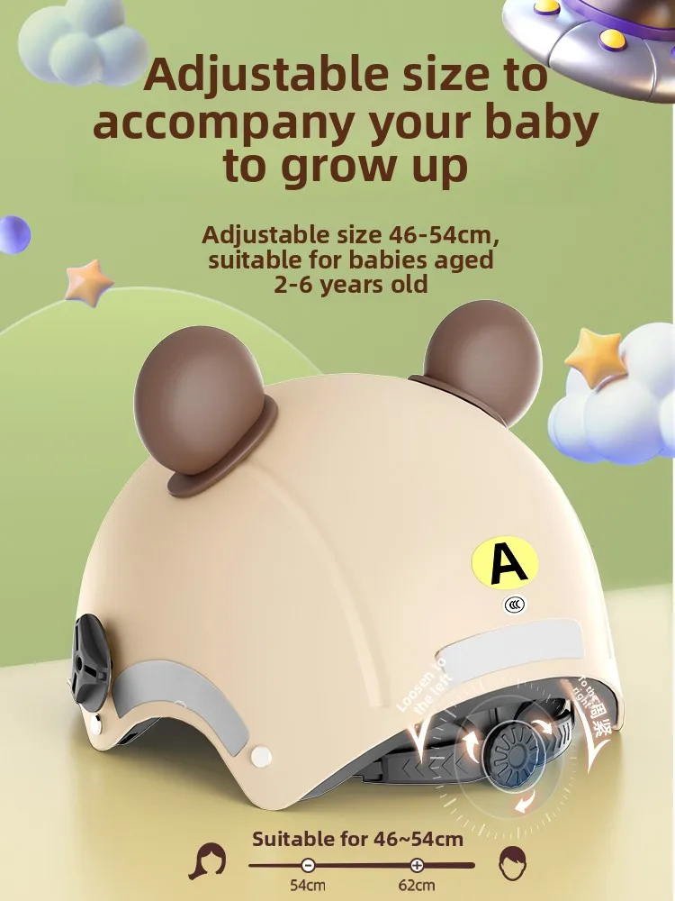 3C certified children's helmet girl baby hard hat 4 four seasons 1 to 3 years old 6-12 electric car 2 parent-child children