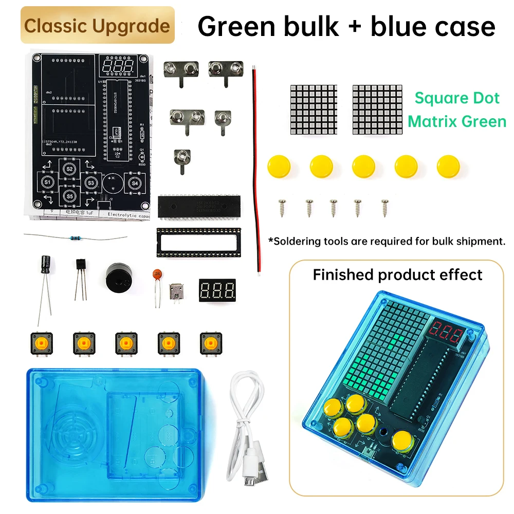 7-Pixel-Spielekonsolen-Kits, Puzzle, Pixel-Spielekonsole 51, Einzelchip-DIY, Schweißübungsteile, elektronisches DIY-Kit