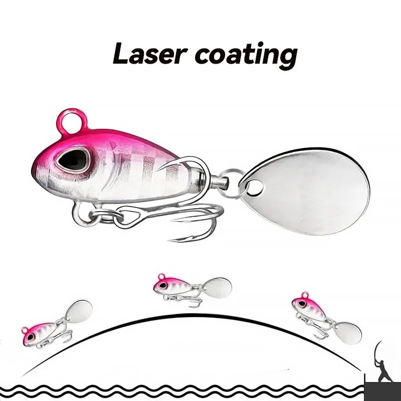 

5g 20g Sinking Metal Jig VIB Lure Rotating Spinner Tail Hard Bait Treble Hook for Bass Pike Perch