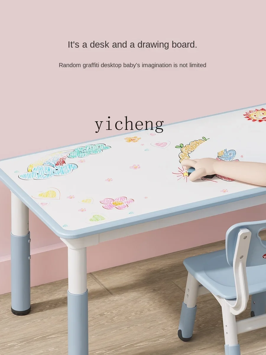 XL Yucai Tables et chaises pour enfants Table d'arachide Graffiti Table de dessin d'apprentissage pour la maternelle