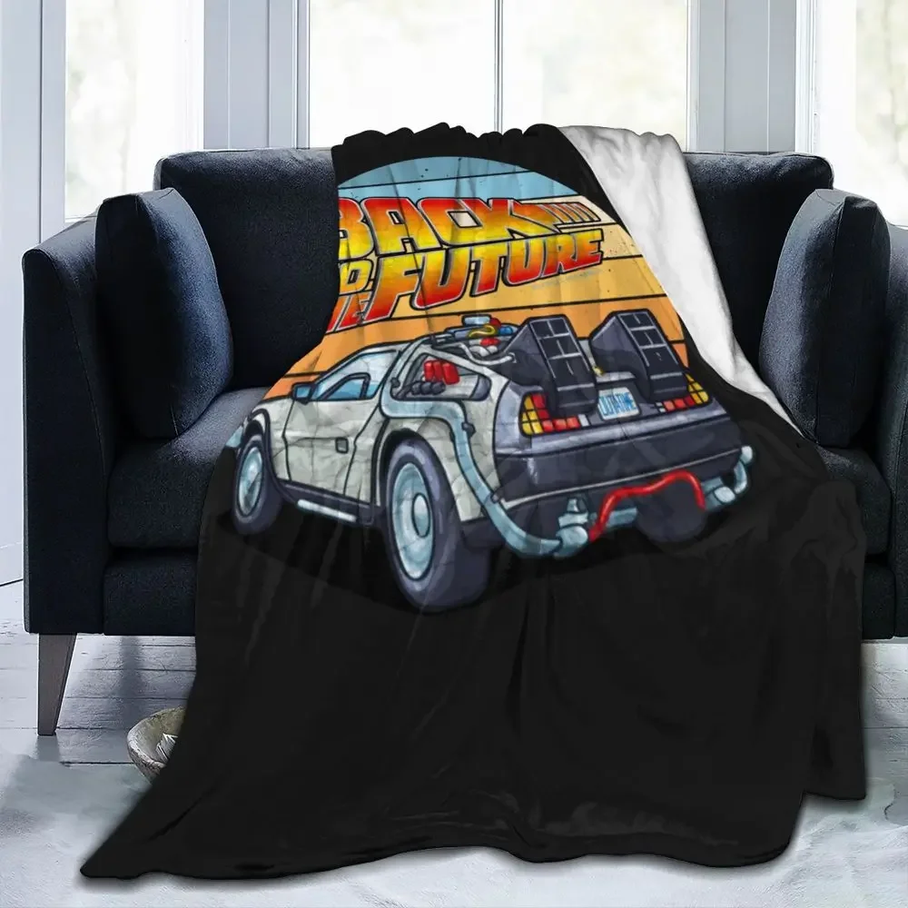 Back To The Future Flannel Blanket DMC DeLorean Super Soft Throw Blanket for Chair Sofa Bed Travel Fun Bedspread Sofa Bed Cover