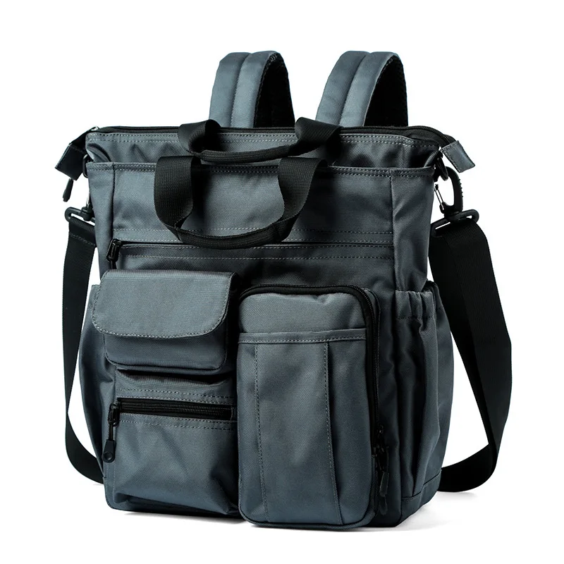Multifunctional men's shoulder bag, crossbody bag, large-capacity backpack, messenger bag, business briefcase