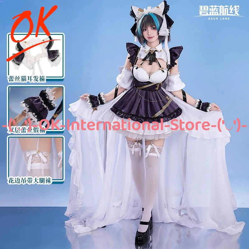 Azur Lane Cheshire Heavy Cruiser Anime Cosplay Costume Dress Anime Game Character Outfit Halloween Carnival Party Uniform Suit