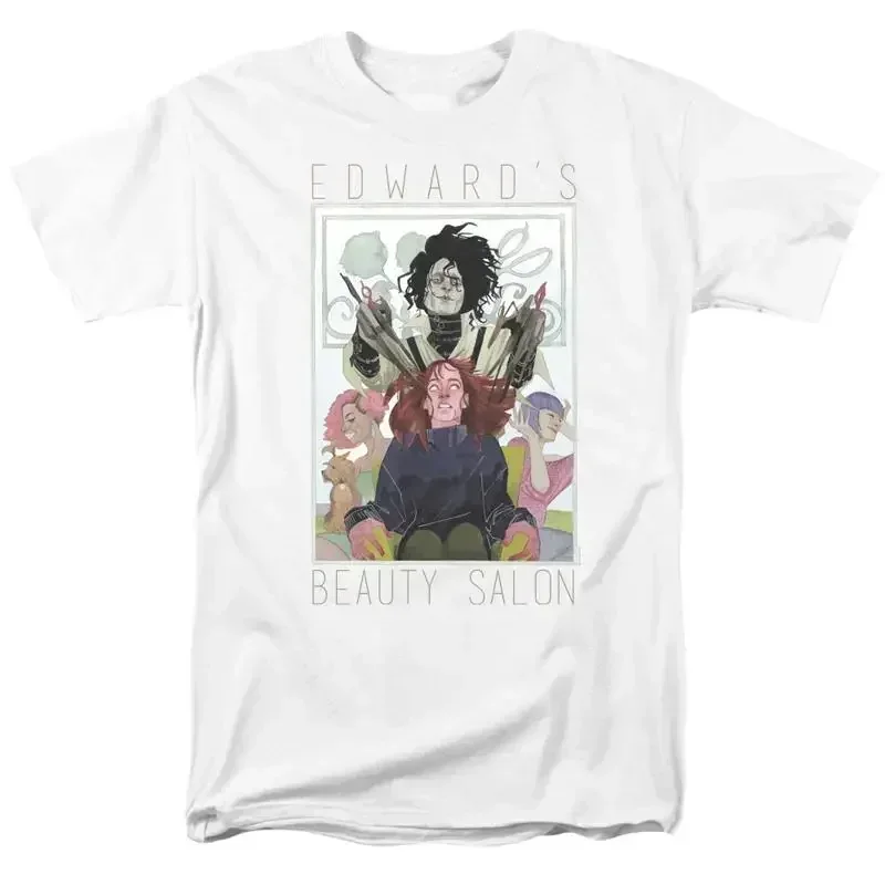 Edward Scissorhands Salon T Shirt Mens Licensed Classic 80s Movie Tee White