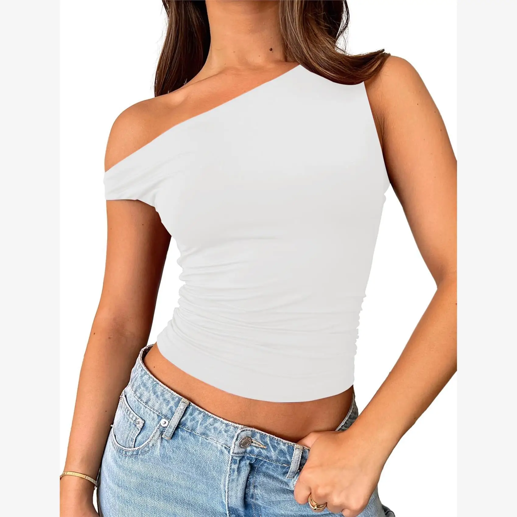 New Short Women's Tank Top Fashionable Summer Outfit 96% plus Ingredient Content Stylish Ladies' Top Student Uniform Workwear - view 2