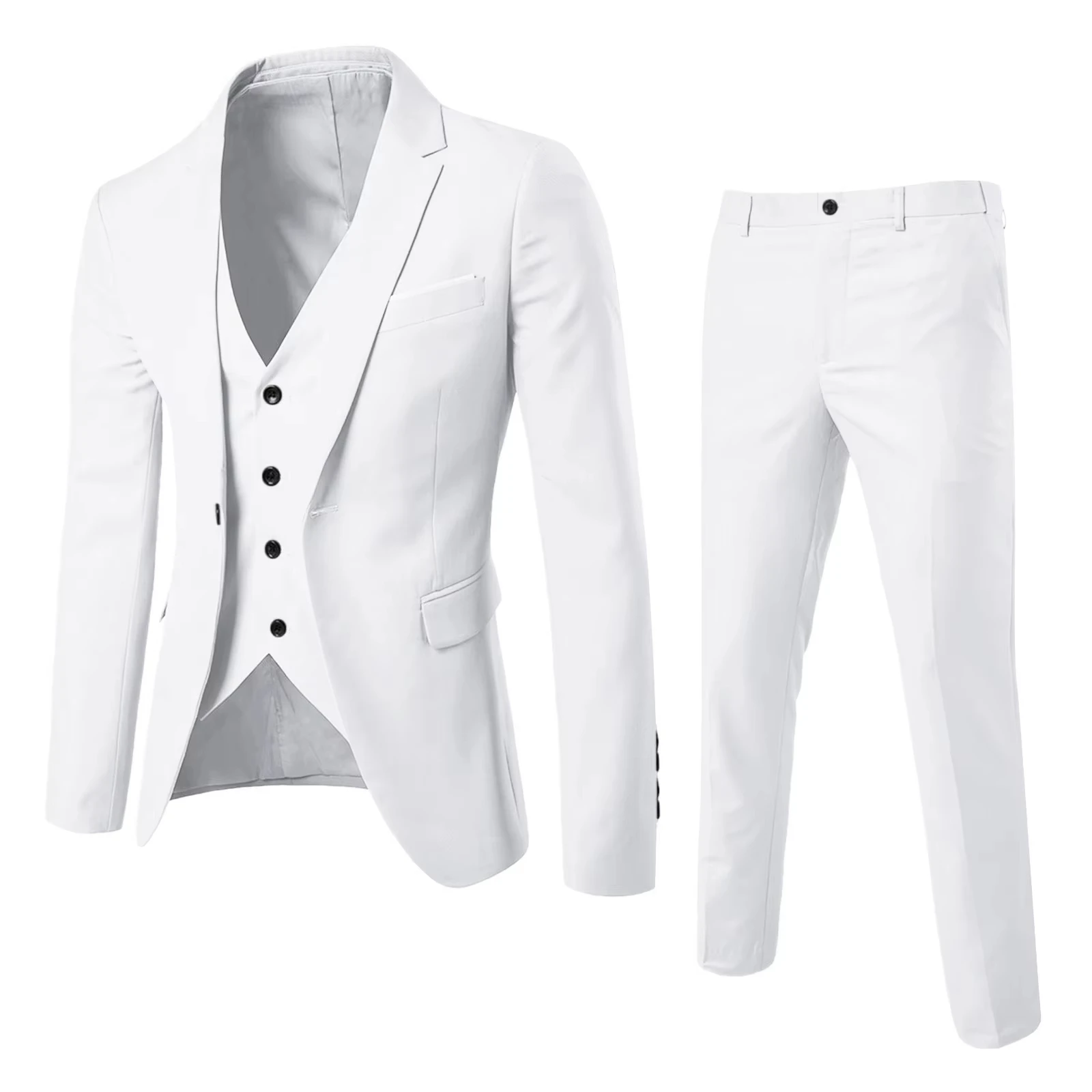 X87 traje de negocios para hombre, chaqueta de fiesta de boda, traje informal de Color sólido, Premium