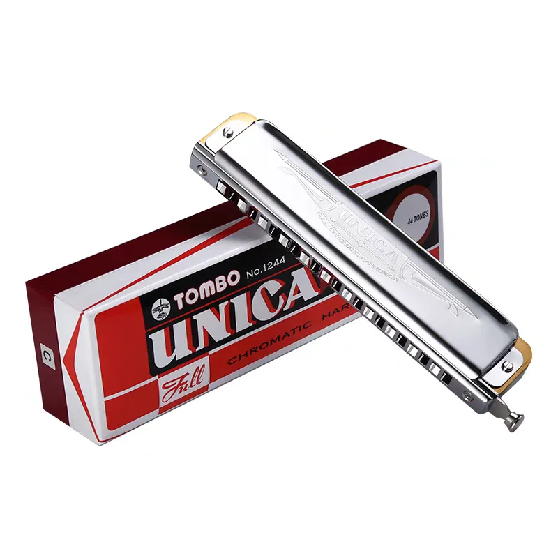 Tombo Full Chromatic Harmonica No. 1244 UNICA 22 Holes Harp 44
