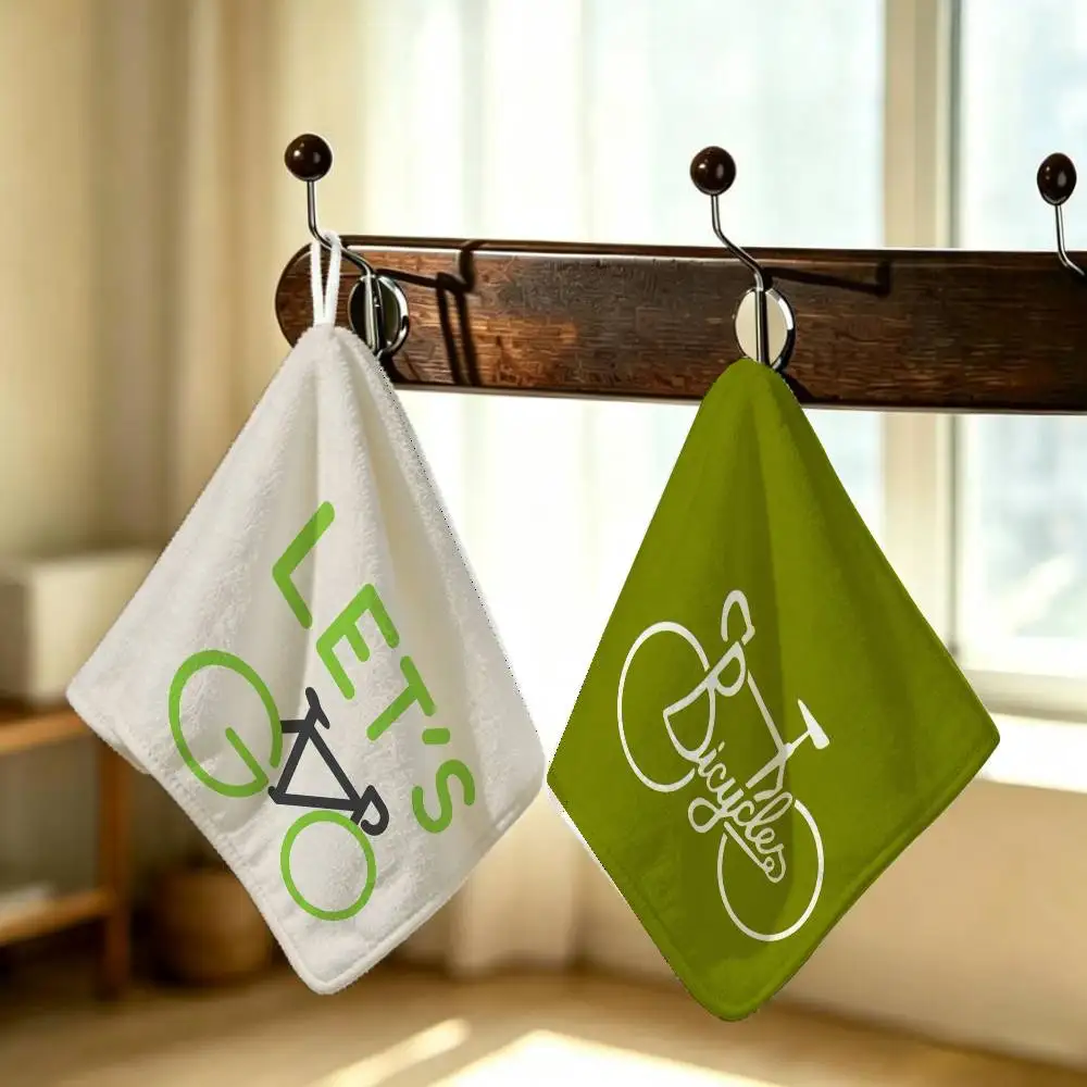 bicycle Polyester Cotton Daily Towel Hanging Kitchen Hand Wiping Cloth Durable for Whole House Use