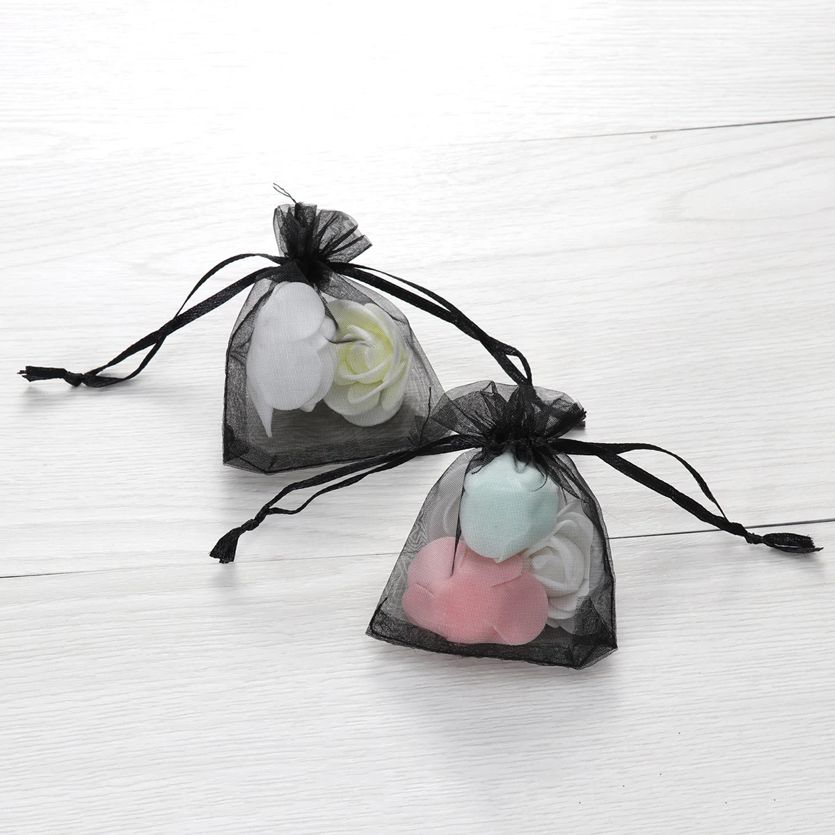 

50pcs Organza Bags Gauze Pouches for Jewelry Gift Wedding Favor Organza Drawstring Bag Breathing Material