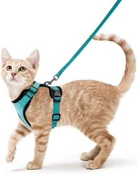 Cat Harness and Leash for Walking, Escape Proof Soft Adjustable Vest Harnesses for Cats, EasyControl