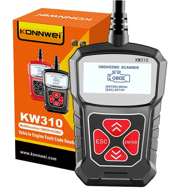 

KONNWEI KW310 OBD2 сканер автоматические диагностические инструменты OBDII EOBD считыватель кодов для 12 В автомобильных диагностики PK CR3001 CR3008 ELM 327 2026