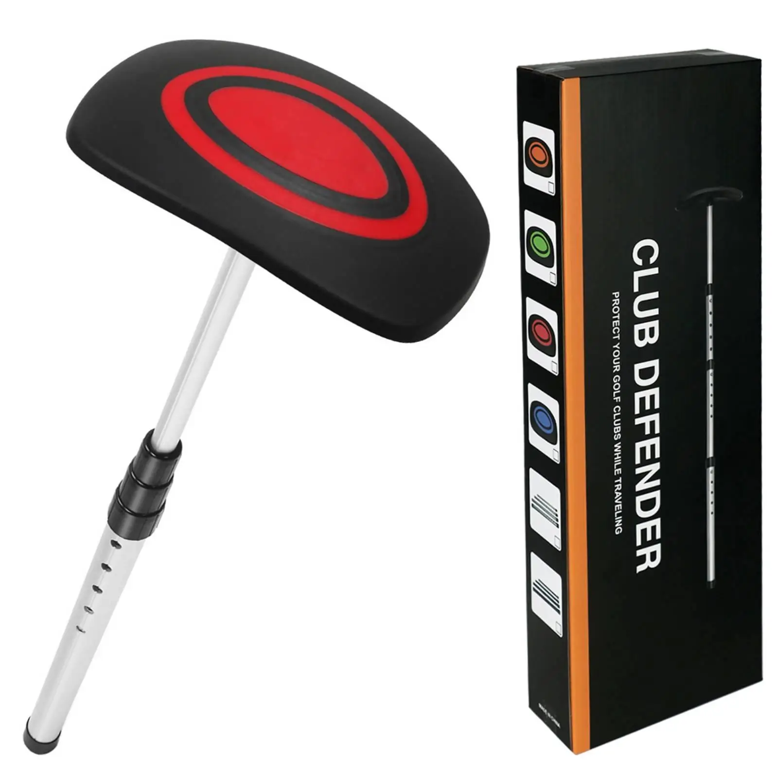 Golf Travel Bag Support Arm Industrial Pole with Impact Guarding Head and Stable Rounded Rubber Base