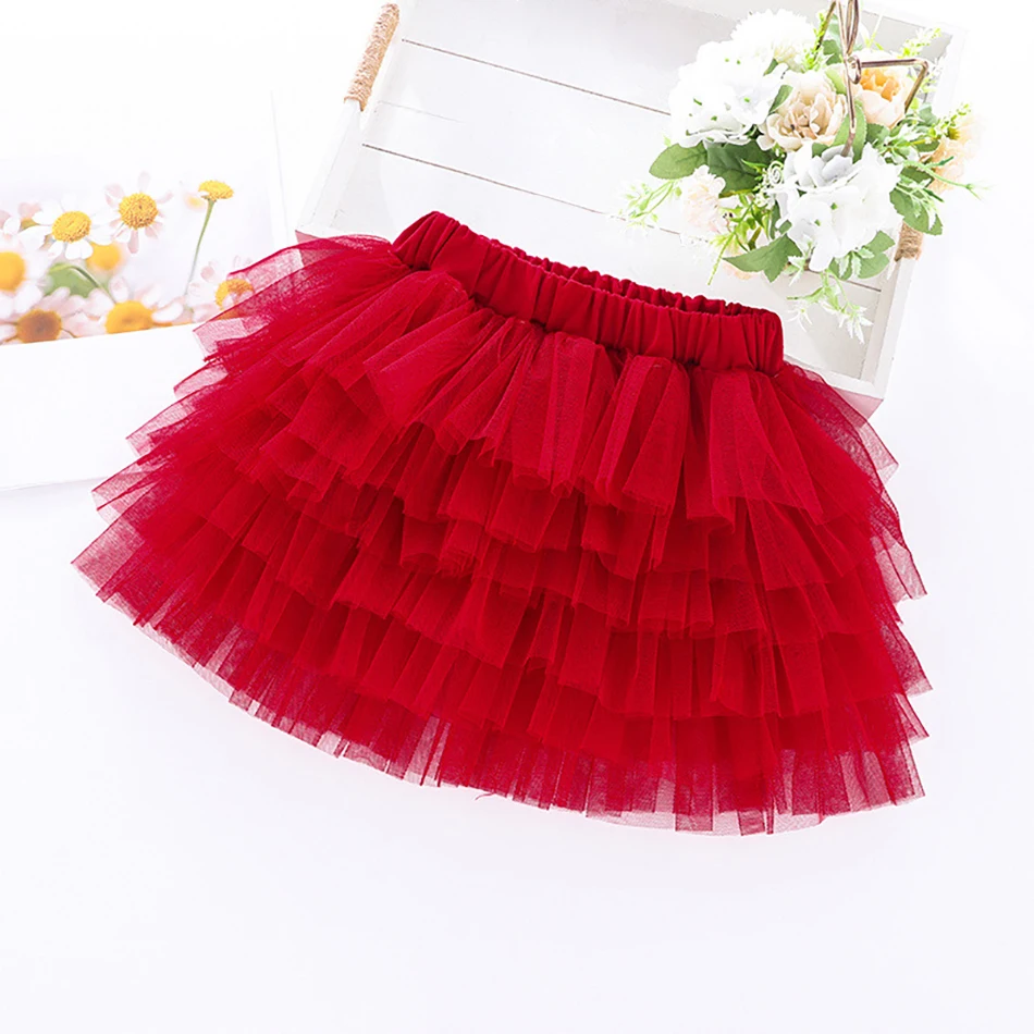 6-Layer Tulle Skirt Girls 3-10Y Breathable Twirl Dress with Elastic Waist Elegant Skirt for Party School and Special Occasions