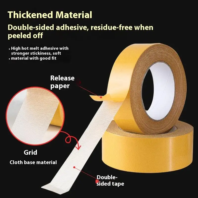 3/2/1pcs Super Adhesive Double Sided Cloth Traceless Carpet Base Tape With Strong Fixation High Viscosity For Waterproof Translu