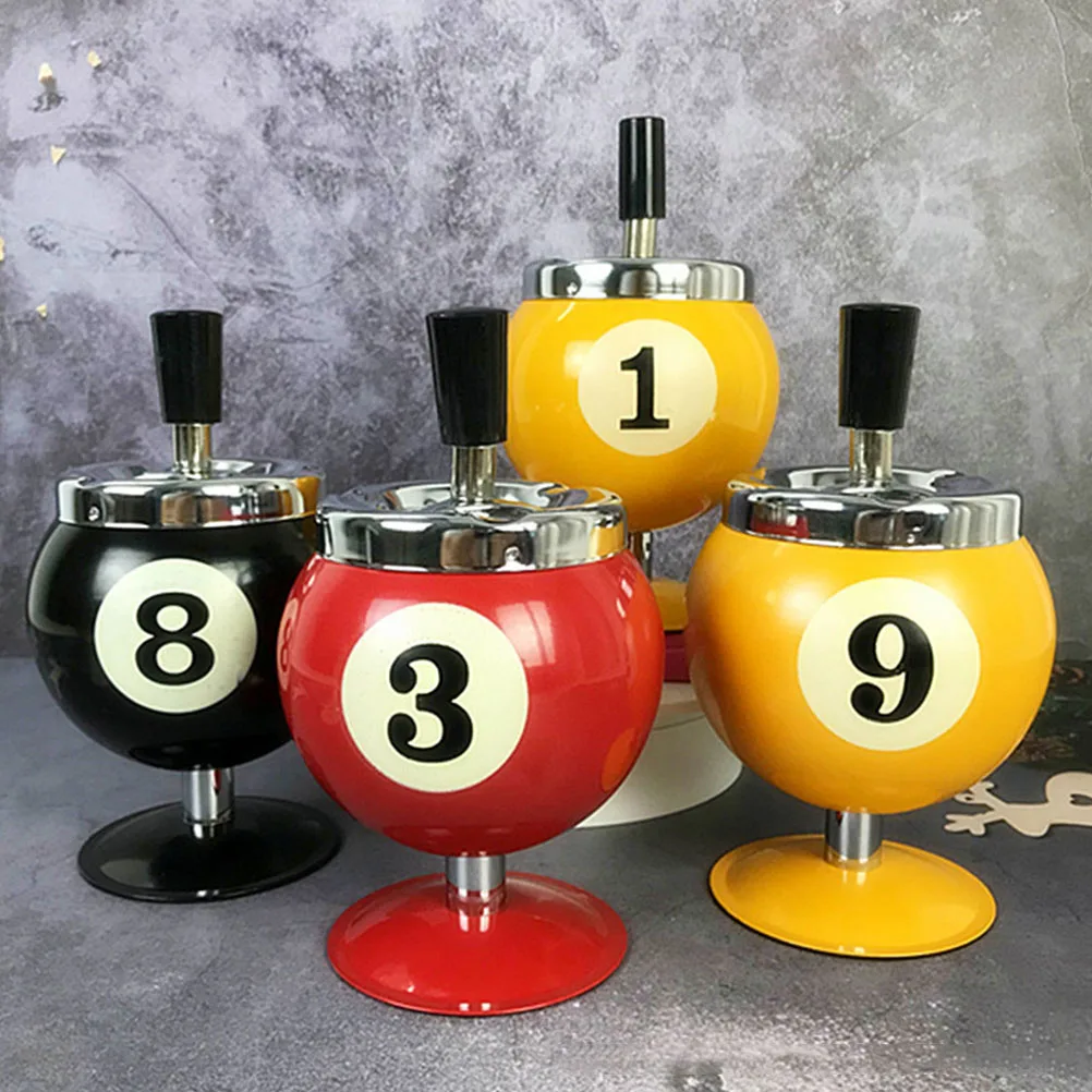 

Billiard Ashtray Balls Stainless Steel Holder Home Office Desktop Table Top Large Capacity Easy Clean Anti Odor Ash