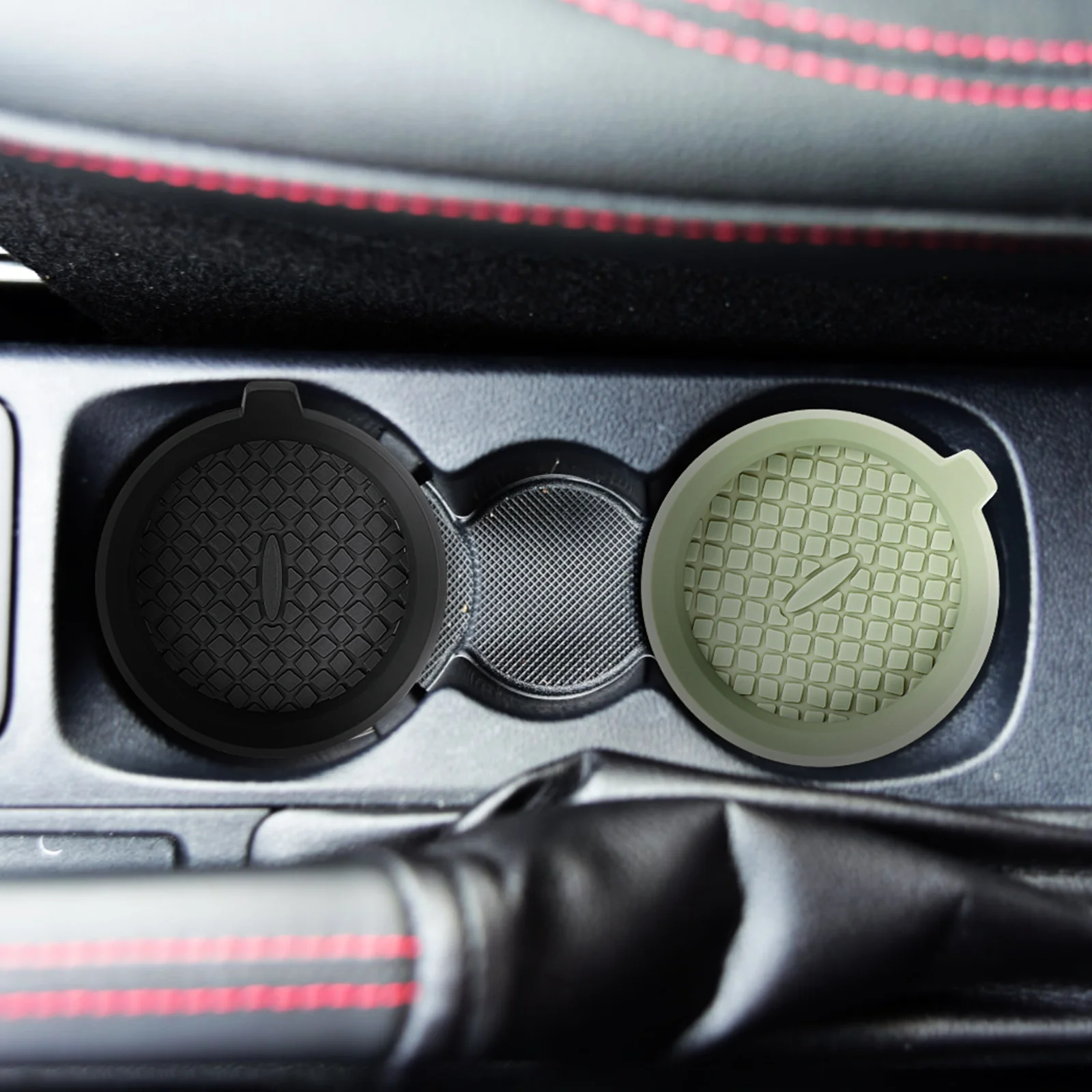 

4 pcs Car Coasters For Cup Holder Silicone Insert Non-Slip Universal Fit Drink Mats Vehicle Accessories Round Coasters For Car