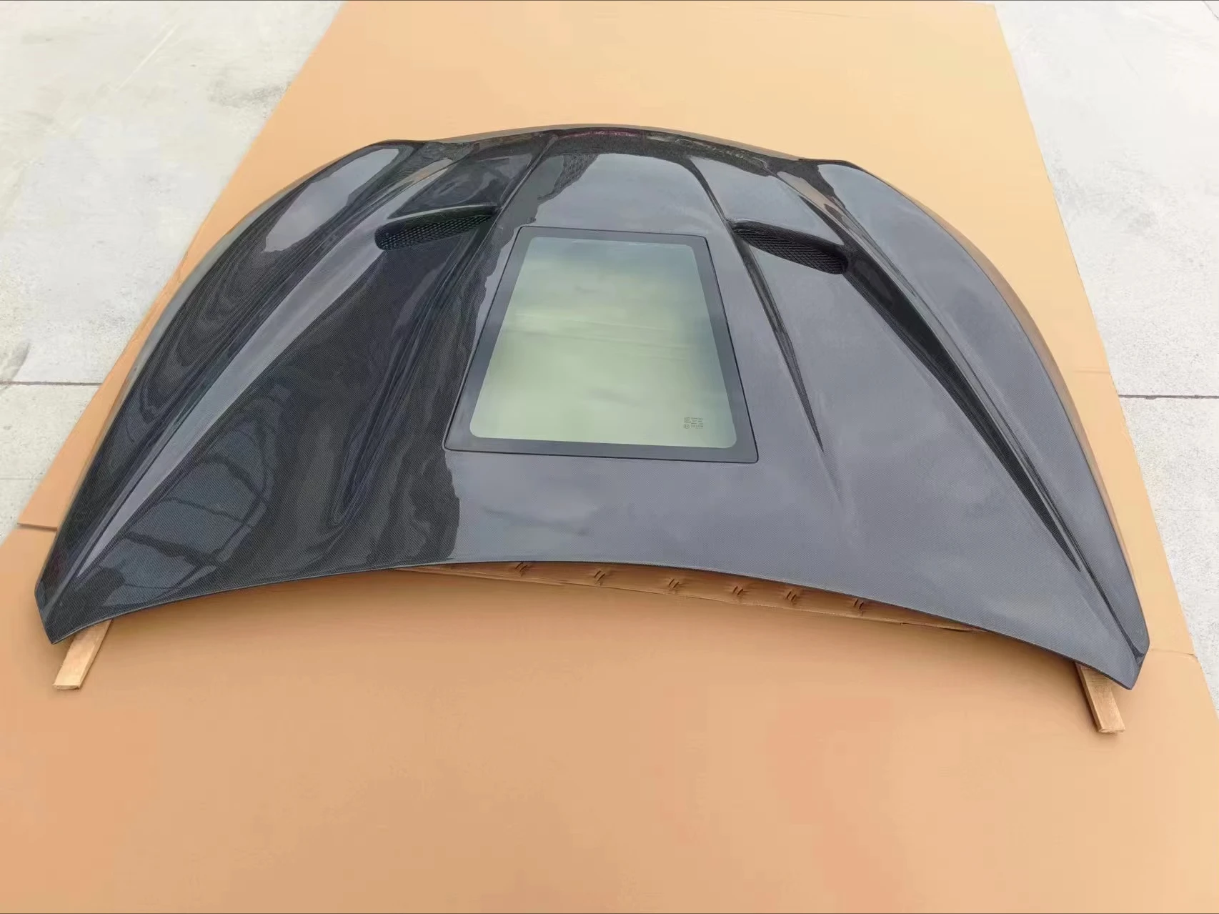 Cappa in carbonio MRD per Infiniti Q50 2014+ Q60 2017+ Cofano in fibra di carbonio con finestra in vetro