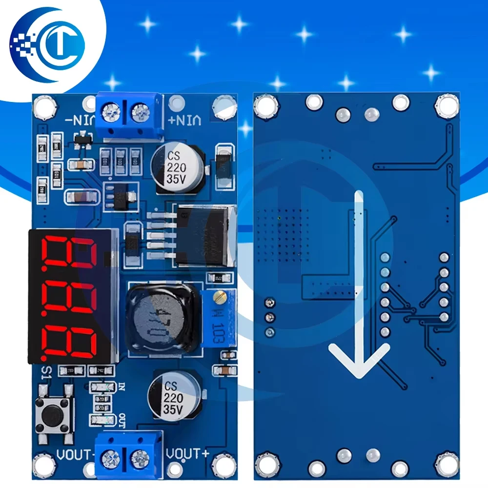 

DC-DC XL6009 Цифровой повышающий модуль питания Регулируемый повышающий регулятор напряжения от 4,5 до 32 В до 5-52 В со светодиодным вольтметром