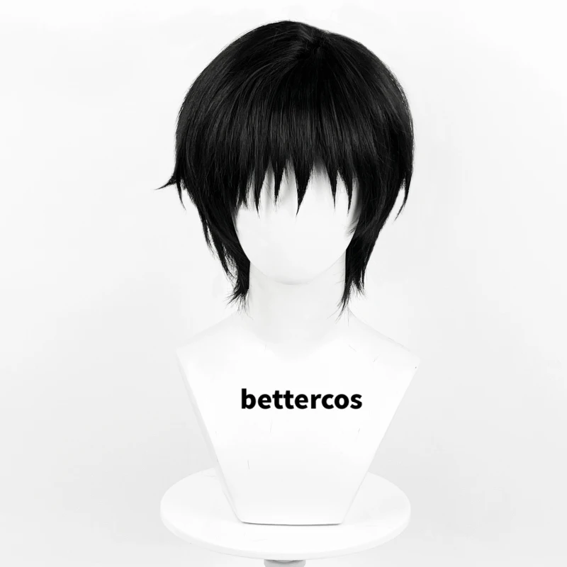 Anime Toji Fushiguro Cosplay Wig Short Black Heat Resistant Synthetic Hair Wigs + Wig Cap