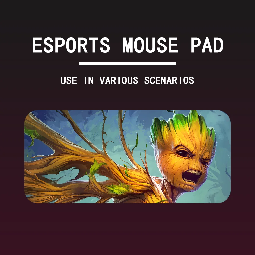 Cute G-Groot Mousepad Large Gaming Mouse Pad LockEdge Thickened Computer Keyboard Table Desk Mat