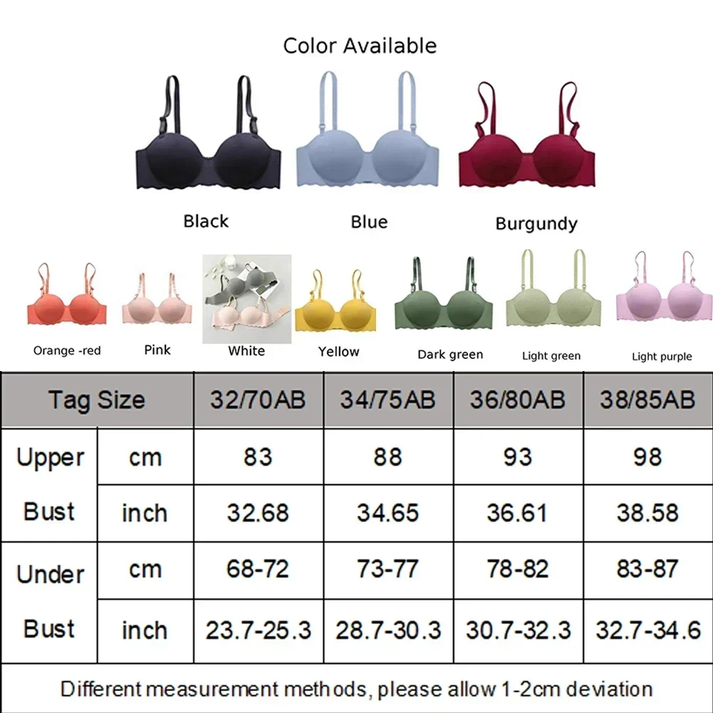 เซ็กซี่ Bras Push Up ชุดชั้นในสตรีสีทึบไร้สายชุดชั้นในรวบรวมสายรัด Brassiere