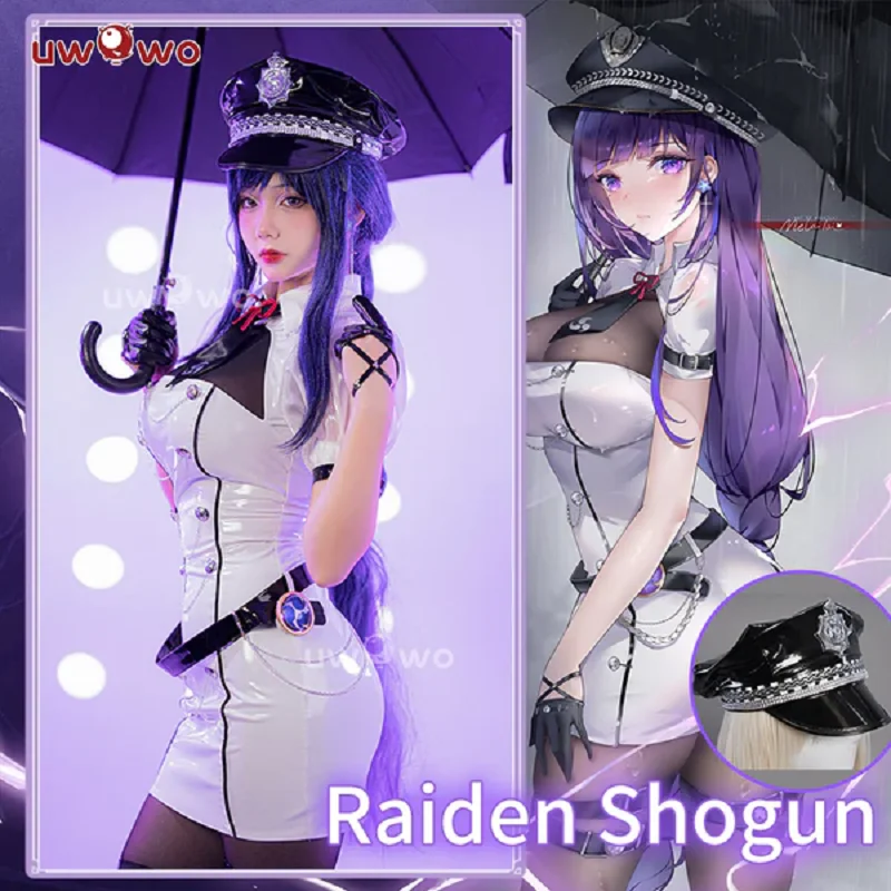 

IN STOCK UWOWO Raiden Shogun Cosplay Genshin Impact Fanart: Officer Raiden Shogun Ei/Baal Uniform Police Cosplay Costumes