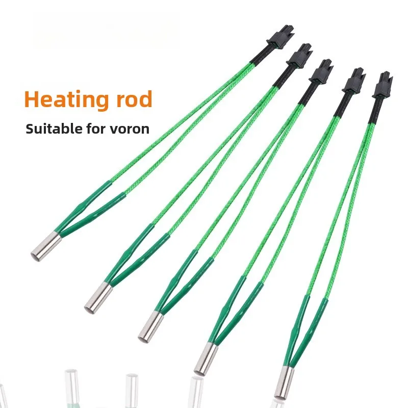 

1/2/5pcs Heating rod 6*15mm 24V/65W, high power grassland green, heating tube thermistor wire Suitable for VORON
