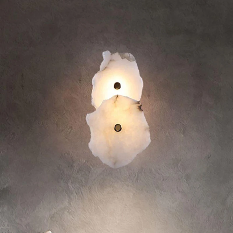 

Natural Marble Collocation Wall Lamps Led Living Dining Room Bedroom Bedside Sconce Hotel Aisle Corridor TV Background Lighting