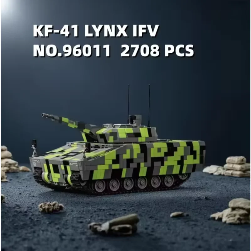 

Kf41 Lynx Battle Tank German Tank Building Block Model Boys' Tracked Heavy Armored Vehicle Educational Toy for Children and Collectors