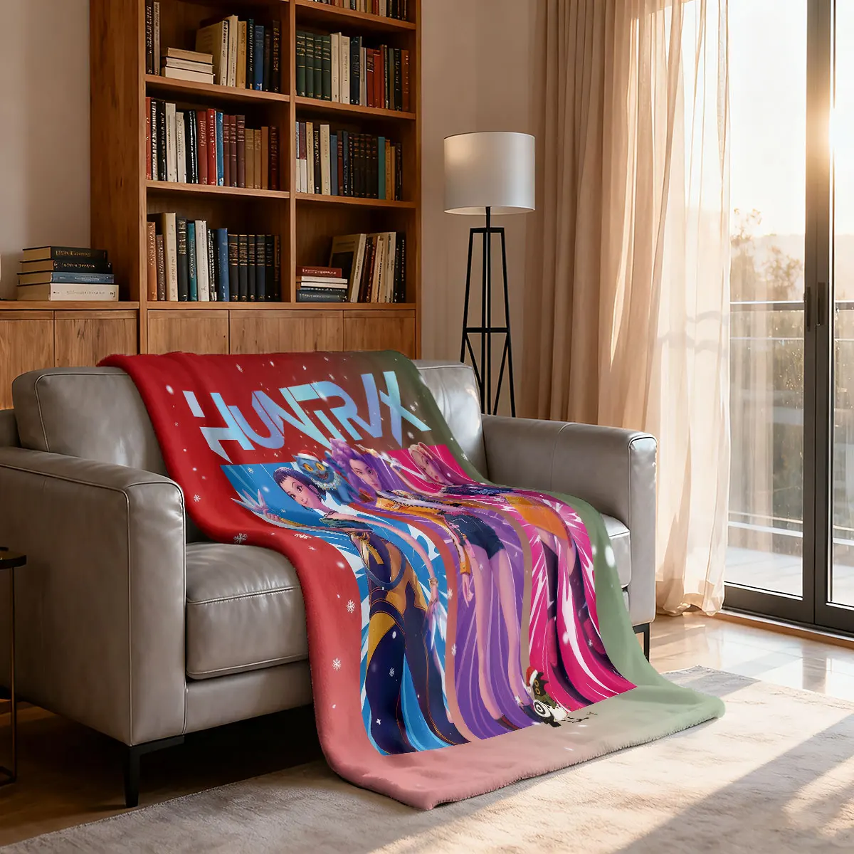 قطعة واحدة من بطانية K-Pop Demon Hunters المطبوعة من الفلانيل لأريكة غرفة المعيشة بأحجام متعددة وبطانية ناعمة ومريحة، قابلة للغسل في الغسالة #4