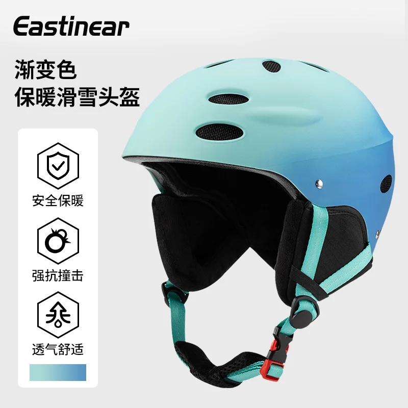 Amazon New Outdoor Breathable Gradient Color Ski Helmet Adult Warm Single and Double Board Snow Helmet Safety Helmet Wholesale