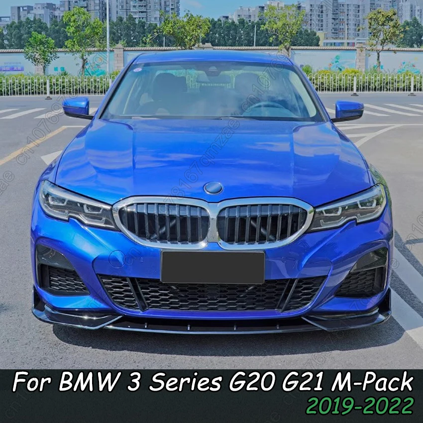 Front Bumper Spoiler Lip Spoiler For BMW 3 Series G20 G21 320i 330i 318i M-Pack 2019-2022 Front Bumper Lower &  Front Grill