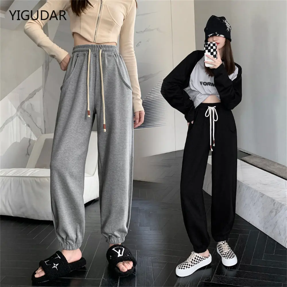 

Sweatpants Women Spring High Waist Solid Harem Pants Casual Soft Hip Hop Pants Winter Warm Soft Sports Jogger Pants women pants