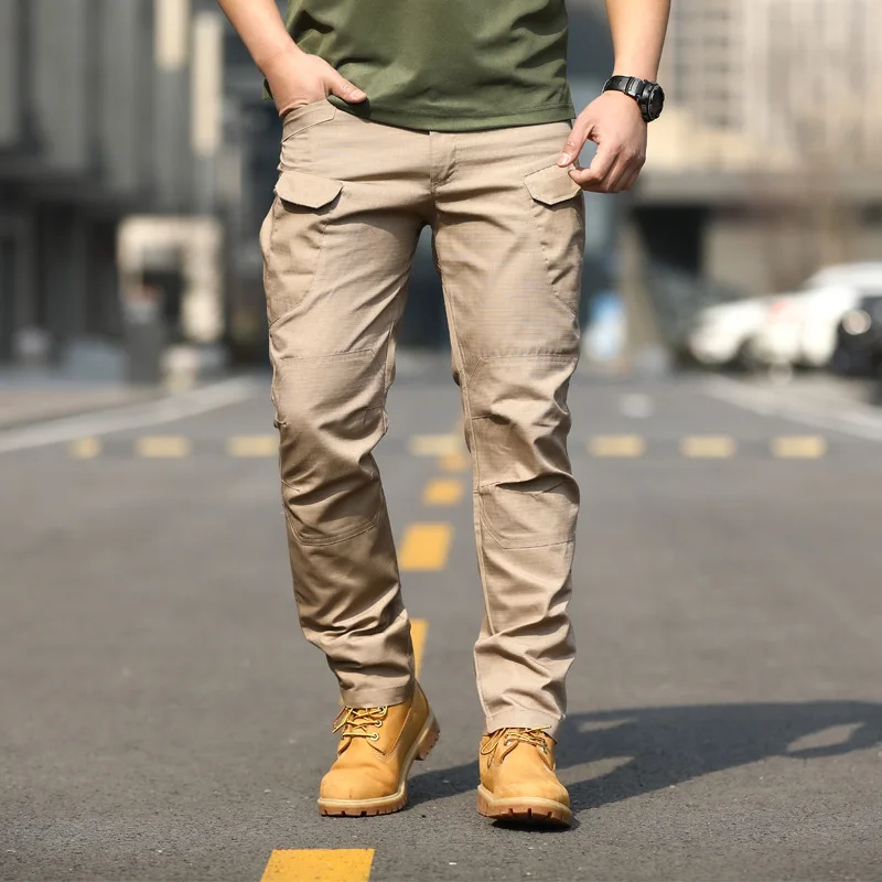 Man's Cargo Pants Tactical Safari Work Long Trousers Multi-pocket Hiking Fishing Sports Outdoor Overalls